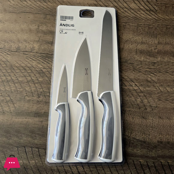 Ikea Andlig 3-Piece Knife Set Light 3 Ikea Andlig 3-Piece Knife Set Light