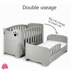 Infantes Baby Fiber &Amp; Wooden Cot Grey