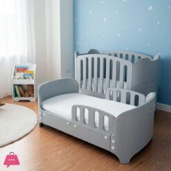 Infantes Baby Fiber &Amp; Wooden Cot Grey