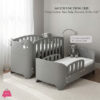 Infantes Baby Fiber &Amp; Wooden Cot Grey