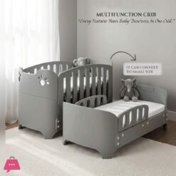 Infantes Baby Fiber & Wooden Cot Grey