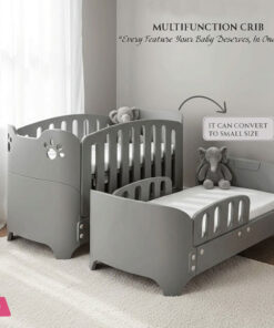 Infantes Baby Fiber & Wooden Cot Grey