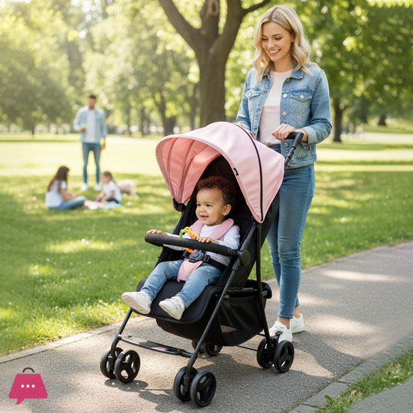 Infantes Stylish &Amp; Compact Lightweight Stroller - Perfect For On-The-Go Parents