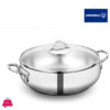 Korkmaz A1077 Tombik stainless steel dutch cookware 24x8 cm Short Pot 3.6 Liters.