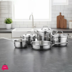 Korkmaz Astron 8 Pcs Cookware Set | Stainless Steel Pots And Pans Set