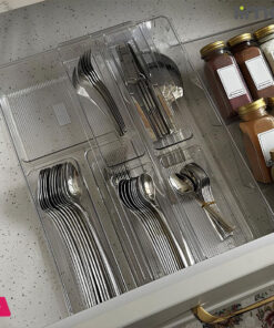 Limon 2-Floor Transparent Plastic Double Cutlery Tray