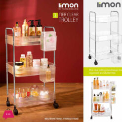 Limon 3 & 4 Tier Clear Acrylic Smart Trolley