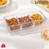 Limon 3 Divided Multi-Purpose Glass Tray with Acrylic Lid