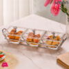 Limon 3 Section Snack Serving Tray With Acrylic Lid