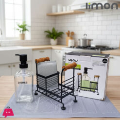Limon Dishwashing Liquid Soap Dispenser of Glass with a Sponge Iran Made