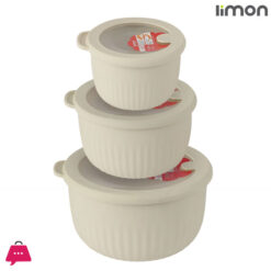 Limon Food Container Round With Vented Lid Set Of 3