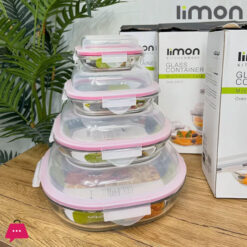 Limon Glass Container Set Of 4 - Iran Made