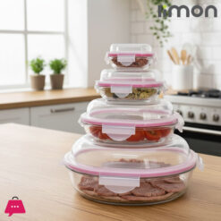 Limon Glass Container Set of 4 - Iran Made