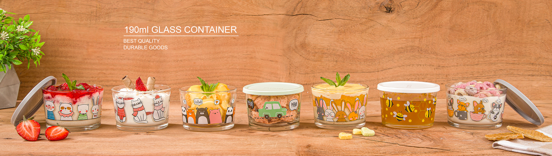 Limon Glass Container With Lid 190Ml