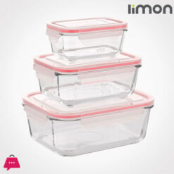 Limon Glass Food Containers With Lid Microwave, Oven &Amp; Safe