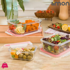 Limon Glass Food Containers With Lid Microwave, Oven &Amp; Safe