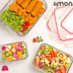 Limon Glass Food Containers With Lid Microwave, Oven &Amp; Safe