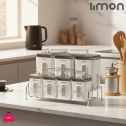 Limon Jar Set Of 7 With Steel Rack Iran Made