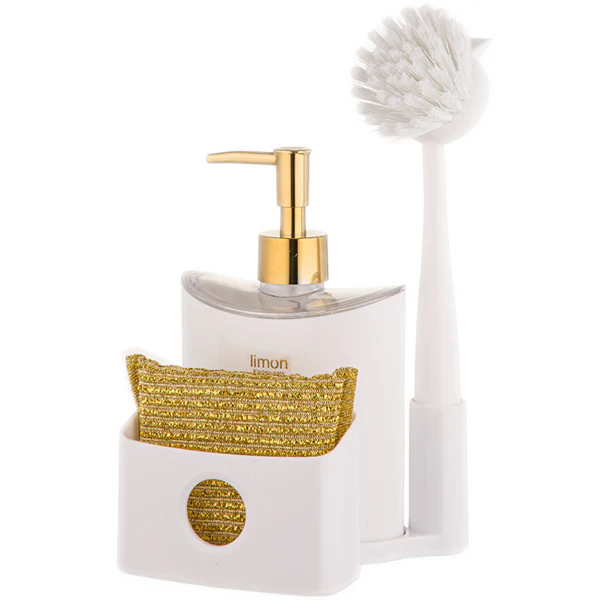 Limon Oval Liquid Dispenser Set With Brush