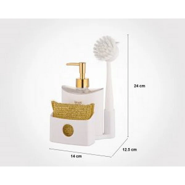 Limon Oval Liquid Dispenser Set With Brush 7 Limon Oval Liquid Dispenser Set With Brush