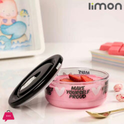 Limon Printed Vacuum Glass Container Set Of 3