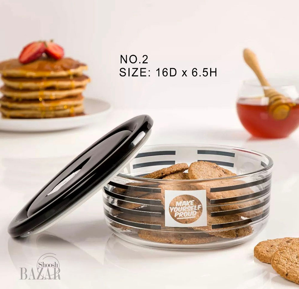 Limon Printed Vacuum Glass Container Set Of 3