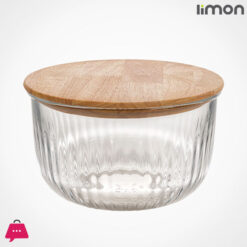 Limon Round Glass Bowl With Bamboo Lid Microwave Safe