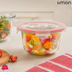 Limon Round Glass Bowl With Lid