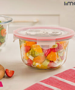Limon Round Glass Bowl With Lid