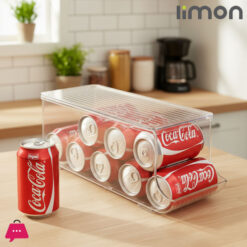 Limon Stackable Soda Can Organizer With Lids, Refrigerator Organizer 1-Pcs