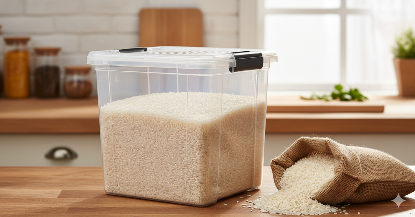 Limon Transparent Square Rice Storage Container 8-Liter