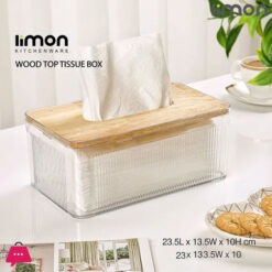 Limon Wood Top Tissue Box