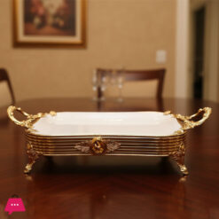 Luxurious Golden Ornate Serving Dish Porcelain