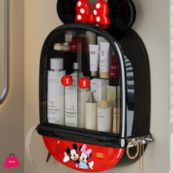 Mickey Mouse Bathroom Cosmetic Storage Box Wall-Mounted No Drill Required