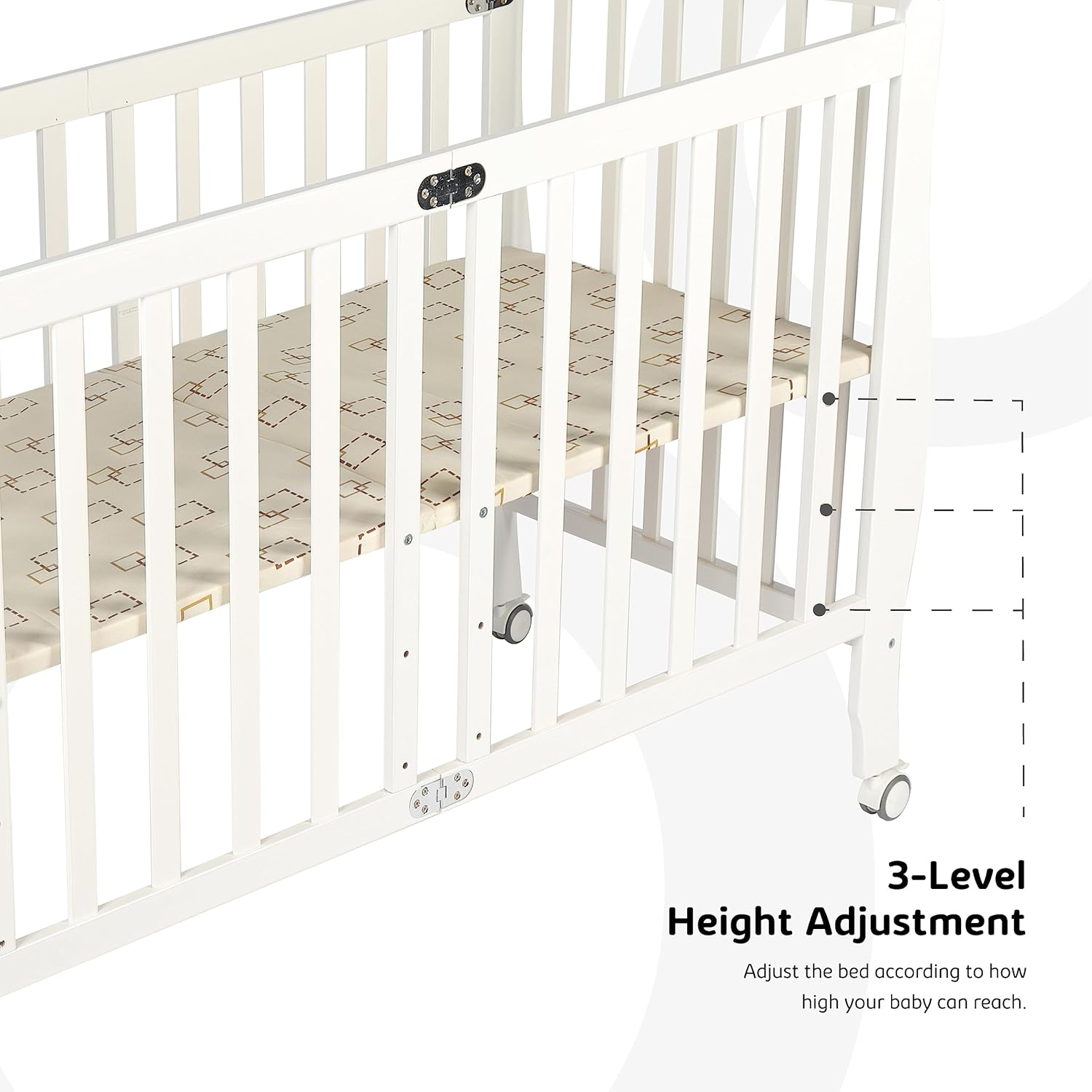 Moon Wooden Foldable Baby Crib 8 Moon Wooden Foldable Baby Crib