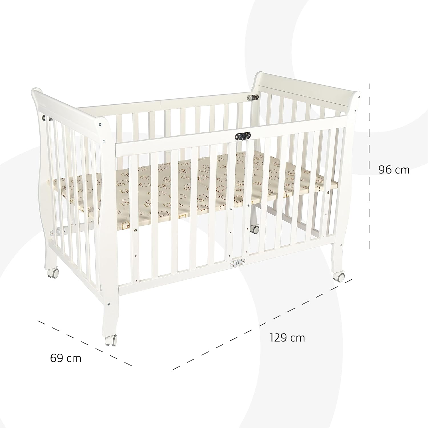 Moon Wooden Foldable Baby Crib 9 Moon Wooden Foldable Baby Crib