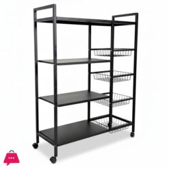 Multi-Layer Vegetable Basket Storage Rack Kitchen Shelving Floor To Floor Multifunctional Microwave Oven Rack Storage Shelf Rack