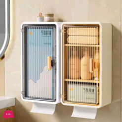 Multi-Purpose Wall Mounted Bathroom Cabinet & Tissue Holder