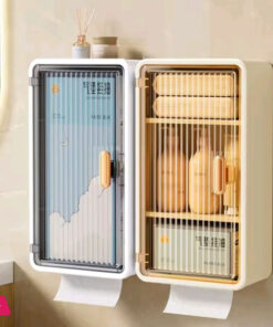 Multi-Purpose Wall Mounted Bathroom Cabinet & Tissue Holder