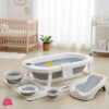 Newborn to Toddler Collapsible Baby Bath Tub Set with Bucket and Spoon 5 in 1