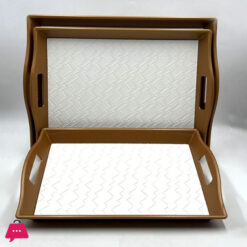 Non-Slip Leather Serving Plastic Tray Rectangle With Handle For Use Of Kitchenware Home
