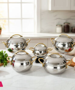 OMS Double Bottam Stainless Steel Cookware Set of 10 Pieces Turkey Made - 1010
