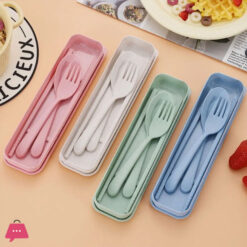 Plastic Cutlery Set Simplicity With Storage Box Fork And Chopsticks Set