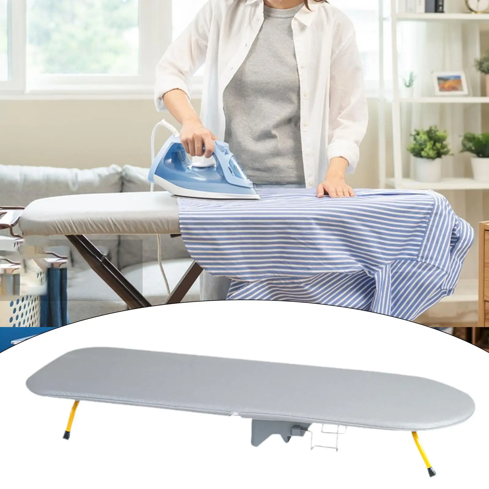 Portable Grey Pocket Folding Table Top Ironing Board