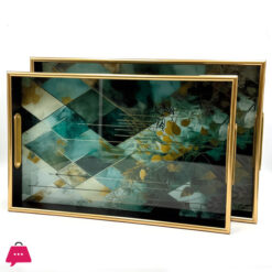 Rectangle Wooden Acrylic Tray In Different Designs Serving Tray