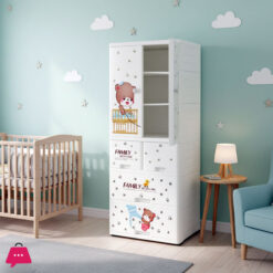 Sonati Wardrobe Multipurpose Staorage Drawer - Toy Almari Hanging Portion Cupboard Decorative Style - Almari Cabinet Portable  With 6 Drawer