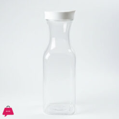 Square Carafes Plastic Juice Carafe With Lids 1 Ltr Water Bottle, Milk Container Clear Beverage Containers For Fridge