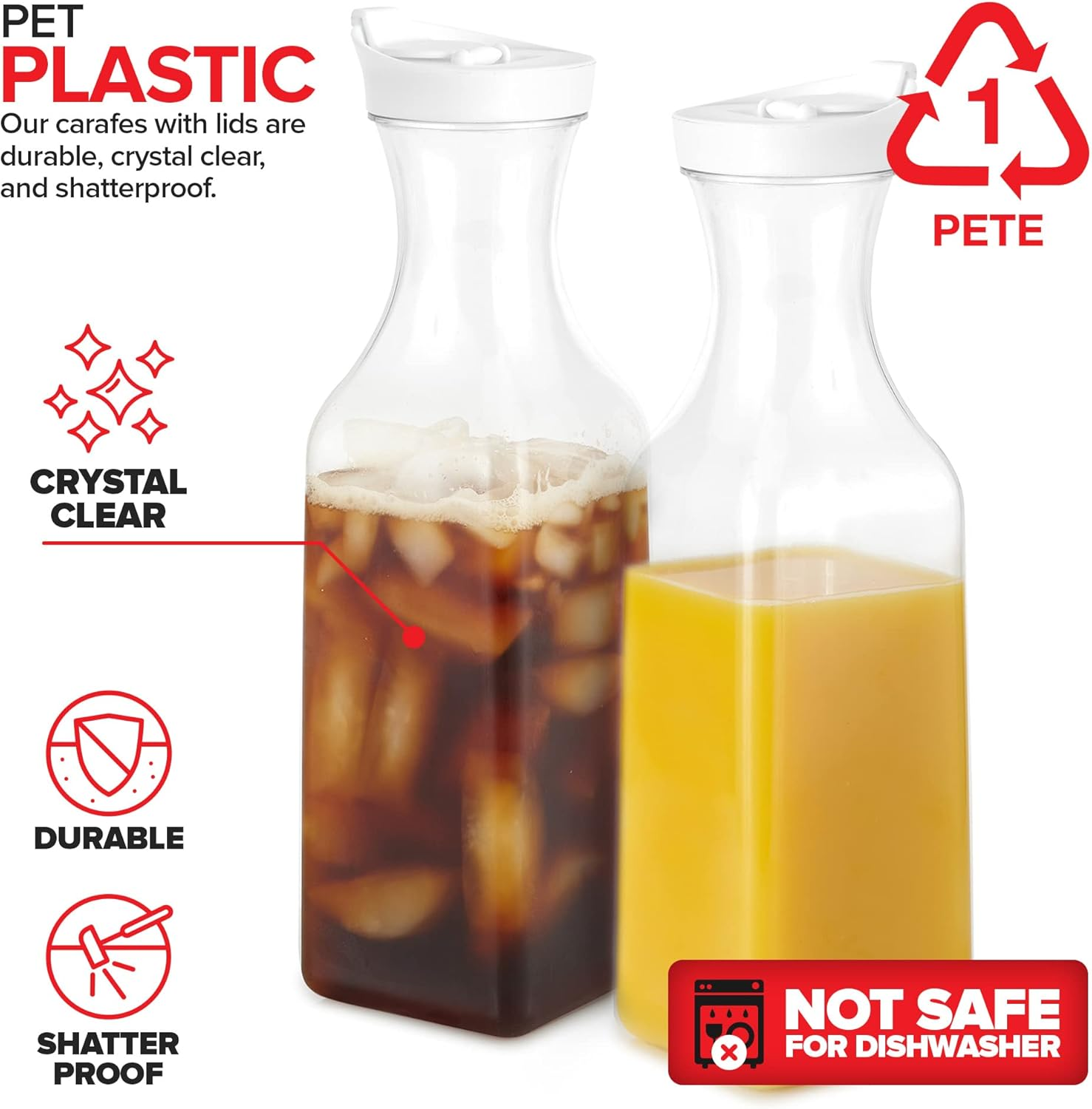 Square Carafes Plastic Juice Carafe With Lids 1 Ltr Water Bottle, Milk Container Clear Beverage Containers For Fridge 11 Square Carafes Plastic Juice Carafe With Lids 1 Ltr Water Bottle, Milk Container Clear Beverage Containers For Fridge