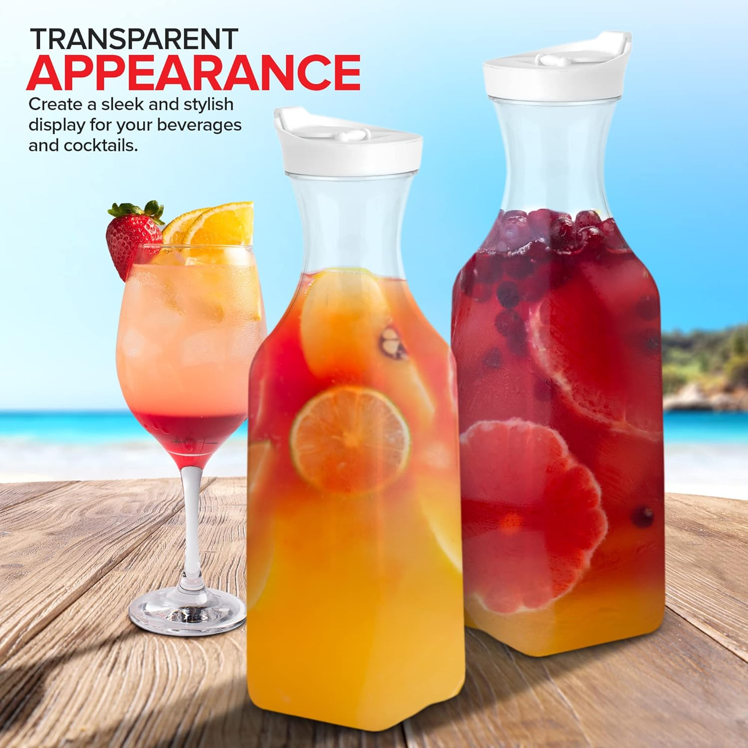 Square Carafes Plastic Juice Carafe With Lids 1 Ltr Water Bottle, Milk Container Clear Beverage Containers For Fridge 14 Square Carafes Plastic Juice Carafe With Lids 1 Ltr Water Bottle, Milk Container Clear Beverage Containers For Fridge