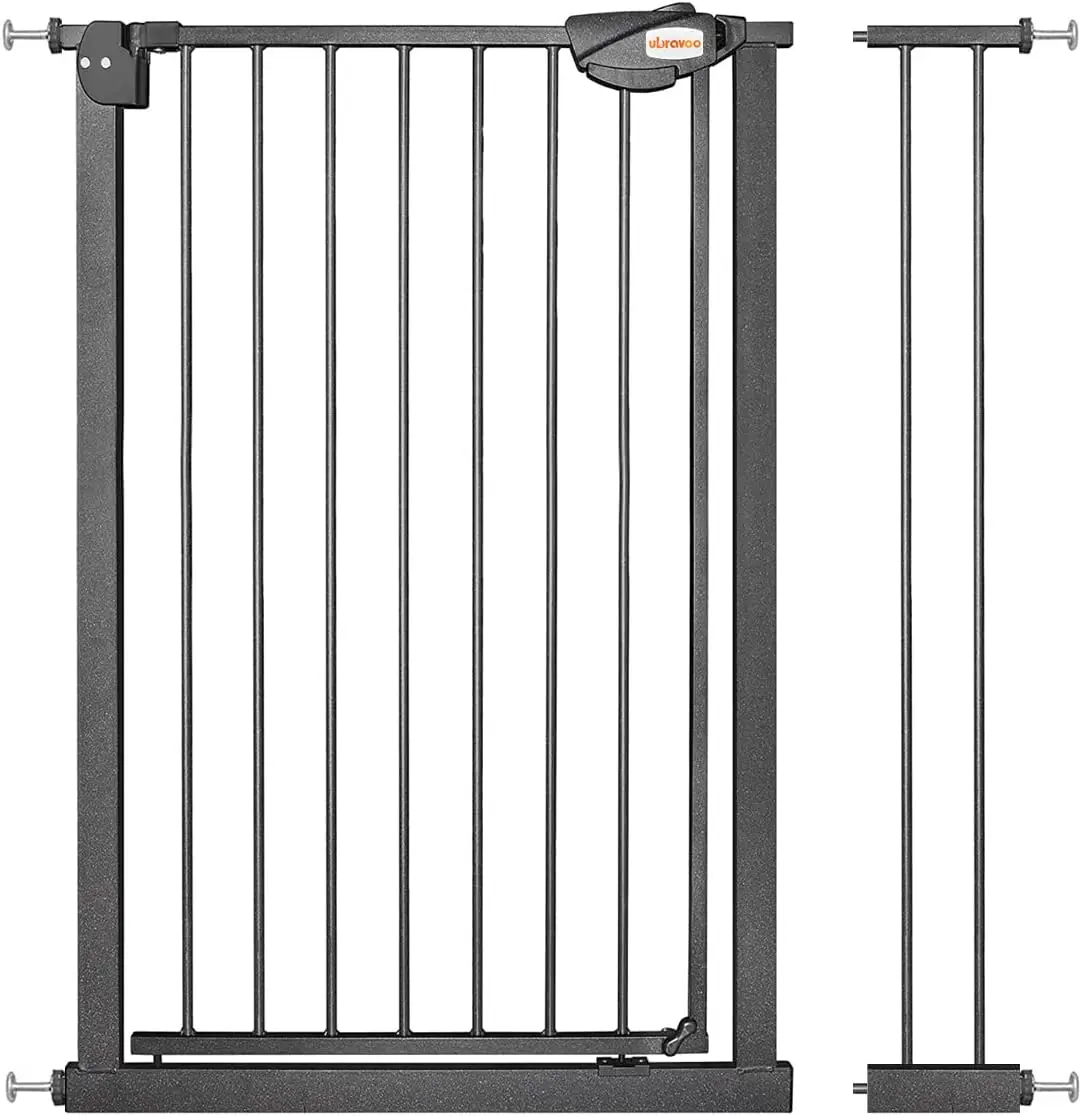 Ubravoo Baby Gate For Doors And Stairs, Height 100 Cm, Safety Pet Gate, Automatic Closure, Triple Locking, Jlb-Md01